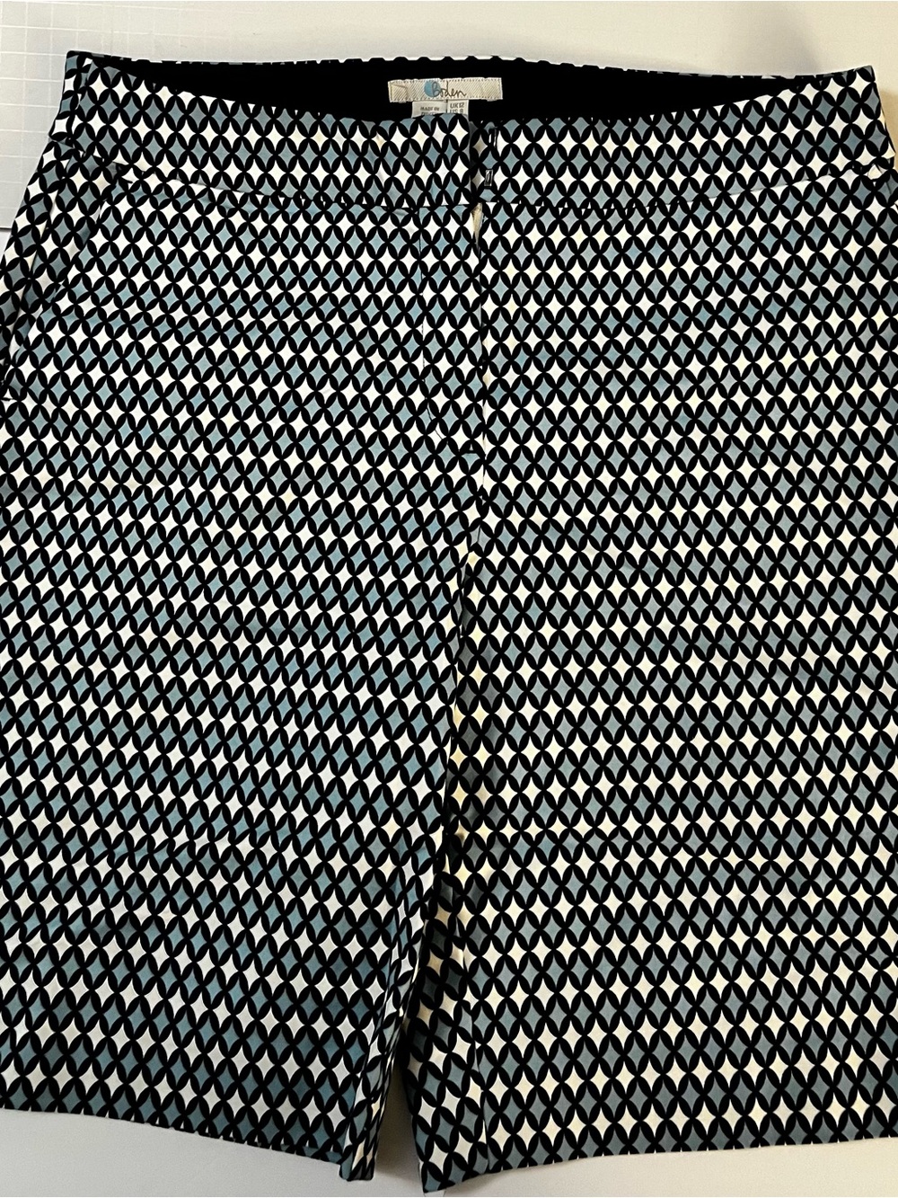 Boden Navy & White Geometric Pattern Skirt
